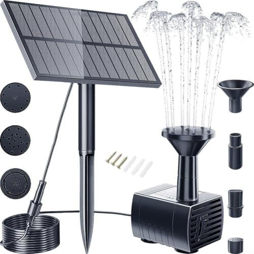 FAI DA TE 1 5W/2 5W Fontana Solare per Bagni Uccelli e Per Laghetti da Giardino con Getto D'acqua Regolabile (1.5W Senza Batteria)