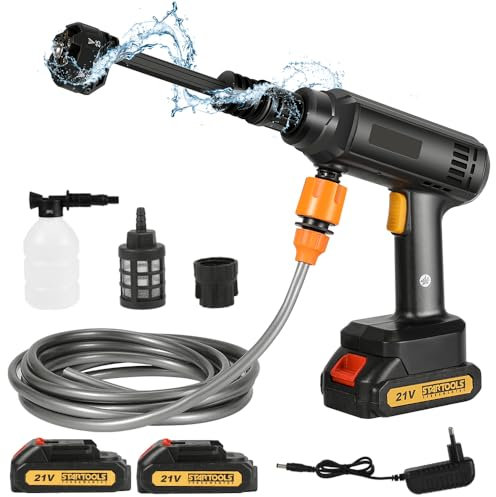 Limpiador de alta presión inalámbrico de 21 V, batería de 50 bares, limpiador de alta presión portátil con batería, pistola de lavado de coches portátil, dispositivo de limpieza para coches, ventanas