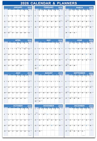 Calendario mensual 2026 calendario de pared calendario borrable en seco suministros de oficina escolar para planificación y gestión de tareas