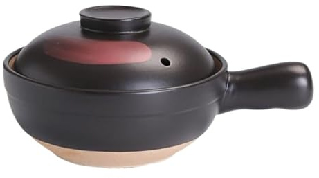 Keramisk gryta, lerkruka i lergods, matlagning, japansk soppa, for hemmakök och restaurang(Nero,725ML)