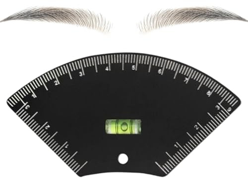 Tktouci Righello Modellatore Sopracciglia - Acciaio Inossidabile con Livella a Bolla,Guida Con Regolo Per Mappatura Sopracciglia | per Trucco Casa e Professionisti Donne e Ragazze