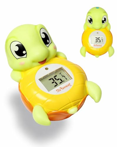 Thermomètre de bain bébé Tortue – Jouet flottant avec indicateur visuel (chaud/froid) – Sécurisé pour bébé et tout-petits – Affichage °C/°F | Tortue flottante, sans BPA, jouet de bain, étanche, exactement ± 0,5 °C