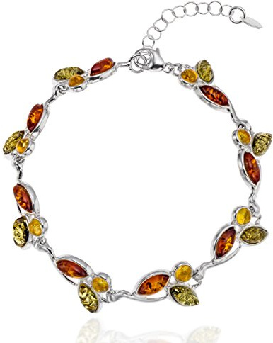 Copal Splendido Bracciale In Ambra Con Fascino E Stile In Argento 925 Regolabile