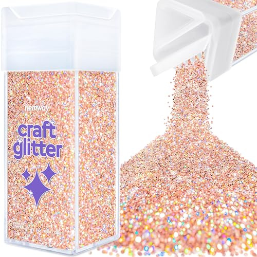 Hemway Craft Glitter Shaker Rose Gold Holographic 130g Chunky | for Resin & Epoxy Crafts, Christmas Art Supplies, Nail, Body, Face, Eye, Festival, Crafting, Slime, Sparkle
