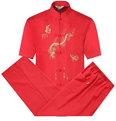 Chinois Vêtements Costume Tang - Traditionnel China Ancient Costume Arts Martiaux Tangzhuang Kung Fu Manche Longue/Manche Courte Veste Suits Chemise Outfit Uniforme pour Hommes