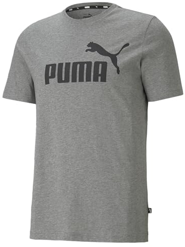 PUMA Herren Ess Logo Tee T shirt, Medium Gray Heather, L EU