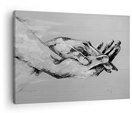 Lienzos decorativos Escrito A Mano Manos Blanco Y Negro Cuadro Sobre Lienzo Moderno 70x50cm Cuadros Decoracion Salon Dormitorio Cocina Cuadros Pared Imágenes Wall Art Prints Decor Canvas AA70x50-4566