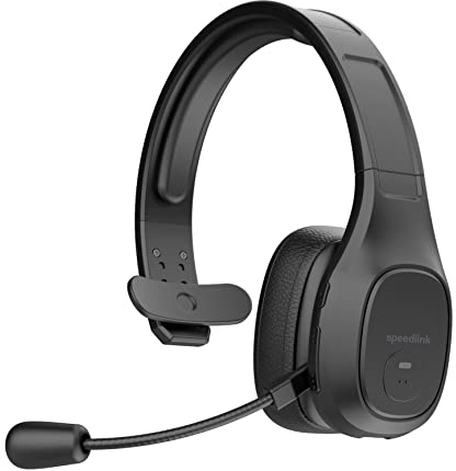 Speedlink Auriculares Bluetooth Sona – Auriculares Mono con micrófono y cancelación de Ruido, conexión inalámbrica por Bluetooth o con Cable USB, Negro
