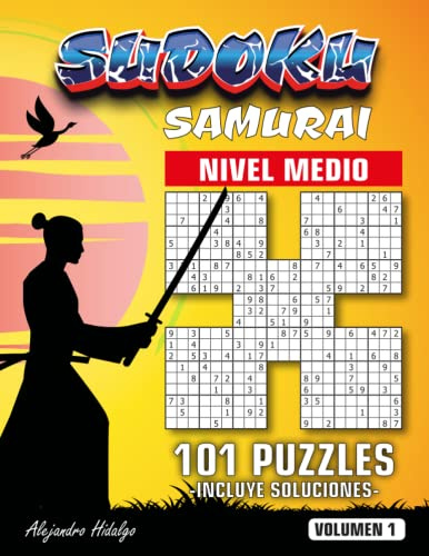 Sudoku Samurai: 101 Puzzles : incluye soluciones | Nivel Medio| 124 páginas | Libro de actividades para adultos (Sudoku Samurai - Nivel Medio)