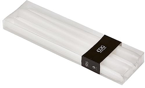 La zappa Confezione 4 Candele in Cera Stelo H 25 cm Decorazione Luminosa Ø 2.10 EDG (Bianco)