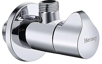 Ohotecy Brass Angle Valve 1/2'' Inlet x 3/8'' Outlet for Faucets and Toilets, Solid Chrome, 1pcs