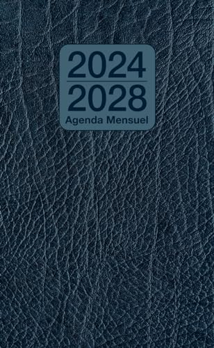 Agenda de poche mensuel 2024-2028: Planificateur mensuel 5 ans 60 mois, 1 mois sur 2 pages | Calendrier du 1er janvier 2024 au 31 décembre 2028 | Petit format A6