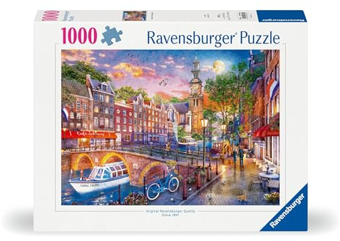 Ravensburger Puzzle 12000884 - Sonnenuntergang Amsterdam - 1000 Teile Puzzle für Erwachsene und Kinder ab 14 Jahren, Stadt-Puzzle Amsterdam