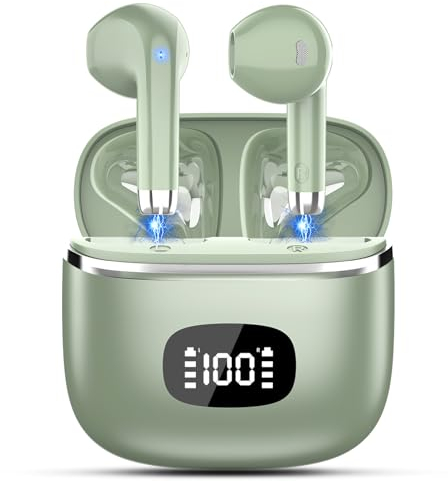 Ecouteurs Bluetooth sans Fil, 2023 Écouteurs Bluetooth 5.3 avec ENC Réduction Casque, 40 Heures Durée de Lecture avec Écran LED, Hi-FI Son Stéréo, IP7 Étanche, Contrôle Tactile Oreillette Bluetooth