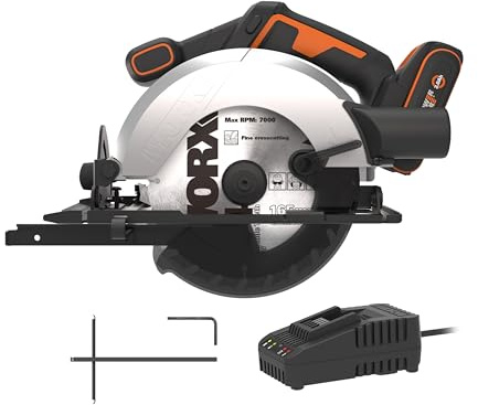 WORX | Sierra circular a batería WX526 | Power Share | Disco 165mm | 20V -2Ah | Precisa y potente para cortes profesionales