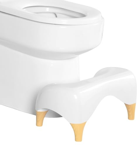 WASHIKU Sgabello WC Ergonomico per Adulti e Bambini – Poggiapiedi per Toilette, Scalino Ortopedico Raccomandato dai Medici, Design Moderno Effetto Legno, Base Antiscivolo, Portatile e Igienico