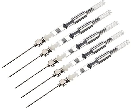 DIYEAH Fountain Pen Ink Absorber 5pcs Silver Refill Ink Tool for Euro Standard Fountain Pens School Supplies for Office and Students