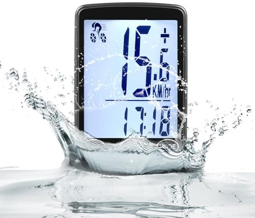 AMFUN Fahrradcomputer Kabellos, Fahrradcomputer mit Hintergrundbeleuchtetem Display, Automatischer Start/Stopp Fahrrad tacho kabellos, IPX6 wasserdichte Fahrradcomputer mit 24 Funktionen