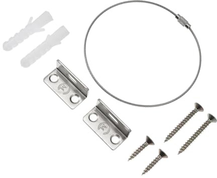 FIXOSHEE 6 juegos Kit de Anclajes para Muebles Antivuelco de Metal con Soportes Reforzados para Seguridad Infantil Armarios y Estanterías Protección para Bebés el Hogar
