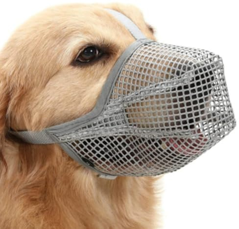 ZYOMVUN Bozal para Perros Bozal Perro Anti-Mordedor Fit Malla Transpirable, Ajustable, for Biting Chewing Pet Mask Dog Malla Suave Pequeños Medianos Grandes