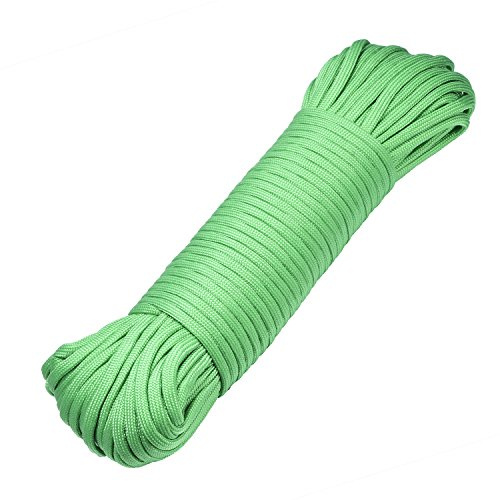 DonDon 30 meter långt tygband nylonsnöre paracord-rep överlevnadsrep för hantverk och campingaktiviteter utomhus 4 mm - 7 snören grön