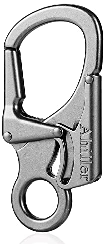 Ahiller Carabiner Clip, Double Anti-Misopening Locking Design, 3 Zinc Alloy Heavy Keychain for Outdoor Camping Hiking, Key Ring Clip (Gunmetal-1P)