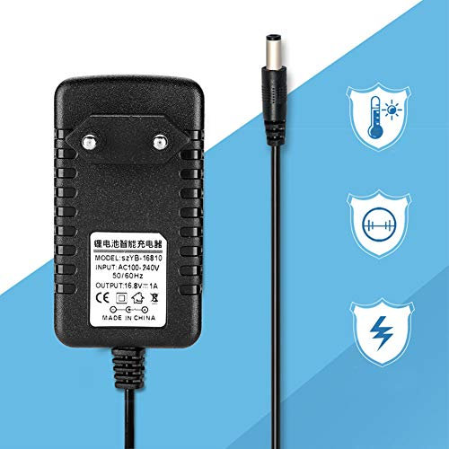 Chargeur Universel,Adaptateur de Chargeur Li-ION 16.8V/1A Résistant à la Chaleur Adaptateur de Chargeur de Batterie au Lithium D'entrée 100-240V,li ION Rechargeable Adaptateur