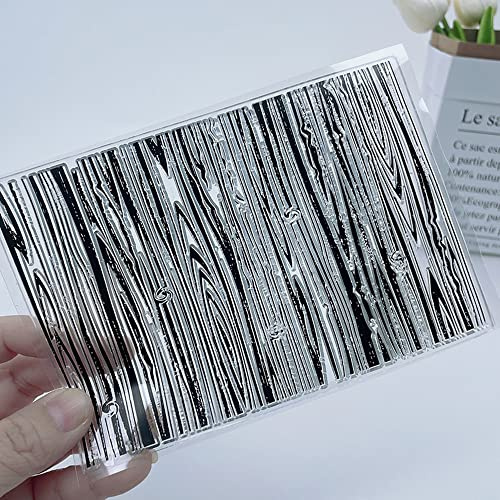 Wood Log Timber Grain Texture Background Clear Stamps Transparent Silicone Stamp Album Cards Rubber Stamp for Card Making Decoration and DIY Scrapbooking