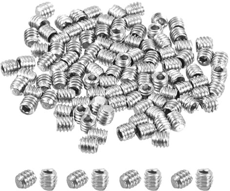 sourcing map 100 viti senza testa a testa esagonale, M2 x 2 mm, in acciaio inox 304, viti a testa piatta per maniglie delle porte, riparazione di lampade