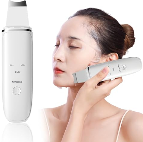 Face Skin Spatula Scrubber, Ultraschallpeelinggerät Mitesser Entferner für Gesicht, Ultraschall Ultraschallgerät Porenreiniger Gesichtswaschspatel Hautreiniger für Gesichtsreinigung Gerät