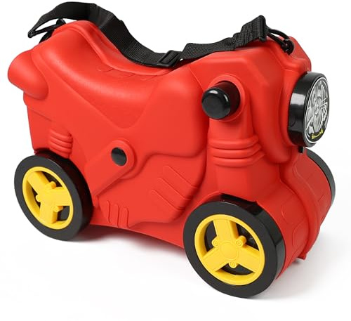 DIVCHI Kids Suitcase With Wheels Ride On, Carry On, Sit On Hand Luggage | Cabin Trolley | Children Suitcase | Travel Bags | Boys & Girls Gift (Red)