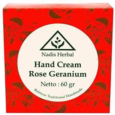Nadis Herbal, Hand Cream, 60g, Rose Geranium (Pack of 1)