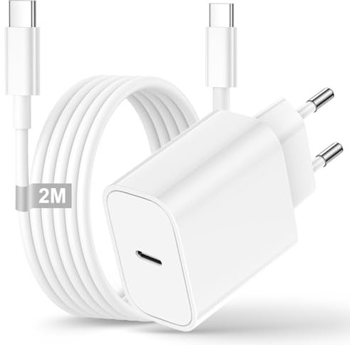 Chargeur Rapide pour Apple iPhone 16/16E/16 Pro/16 Pro Max/16 Plus/15/15 Pro/15 Pro Max/15 Plus/iPad/iPad Air, 20W Chargeur USB C Rapide Prise Adaptateur USB C et Cable Type C Chargeur Rapide iPhone