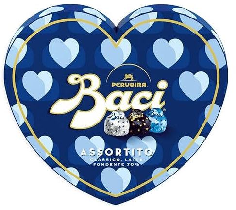 Baci Perugina Scatola Regalo Maxi Cuore Assortito con Praline di Cioccolato Fondente Luisa, Fondente 70% e Latte 150g