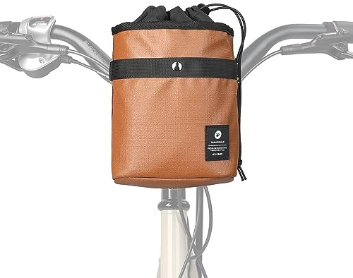 UBORSE Lenkertasche Fahrrad 3.5 L Wasserdicht Fahrradtasche Kleine Fahrradlenkertasche mit Schultergurte Abnehmbarem Umhängetasche Schultertasche für Rennrad MTB E-Bike Radfahren (Braun)