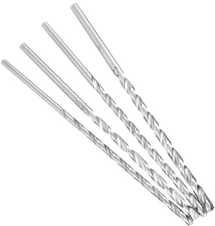 Set di 4 punte elicoidali extra lunghe, diametro 3/4/5/6 mm, punta lunga 150 mm, codolo cilindrico in acciaio rapido, punte elicoidali in cobalto HSS, per acciaio inossidabile, PVC, plastica e legno