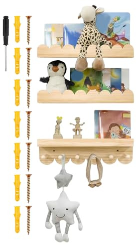 Tktouci Estanterías Flotantes,Organización Y Decoración De Madera Ahorradora De Espacio | Estanterías Flotantes para Niños,para La Familia Y Los Niños, Interior, Hogar Y Estudio