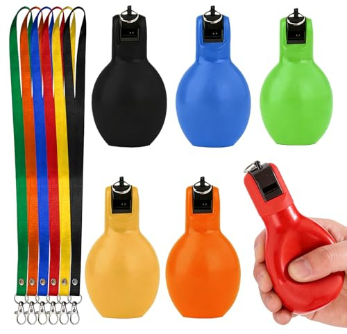 6 fischietti a mano con cordino da collo, fischietto per educazione fisica, per sport, allenatori, insegnanti di sport, addestratori di cani, fischietto per triller, per emergenza, accessori da calcio