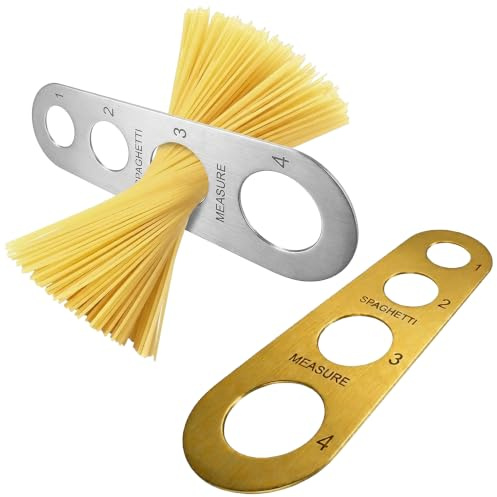 2 Pcs Spaghetti Measurer Tool，4-Hole Stainless Steel Pasta Measuring Ideal Pasta Noodle Portion Control Accurate Measurement