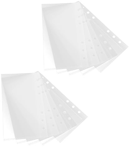 FOMIYES Lot de 10 Pochettes de Classeur A6 en Polypropylène Transparent Mat, Inserts pour Classeur à Anneaux, Intercalaires de Classement Réutilisables pour Organisation Bureautique