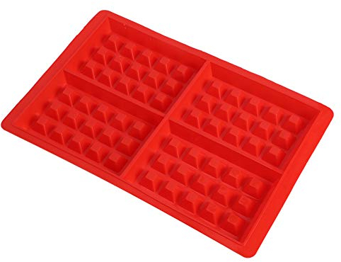 Fdit Molde para gofres de 2 Piezas, Molde para gofres de Silicona, para Bandeja para Hornear de Forma Cuadrada, Juego para Hornear de Cocina, Rojo