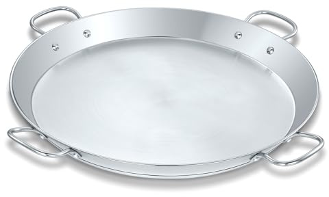 Concord Premium Stainless Steel Paella Pan with Heavy Duty Triply Bottom (20 (50 CM))
