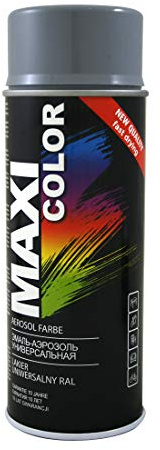 Maxi Color NEW QUALITY Sprühlack Lackspray Glanz 400ml Universelle spray Nitro-zellulose Farbe Sprühlack schnell trocknender Sprühfarbe (Ral 7046 telegrau glänzend)