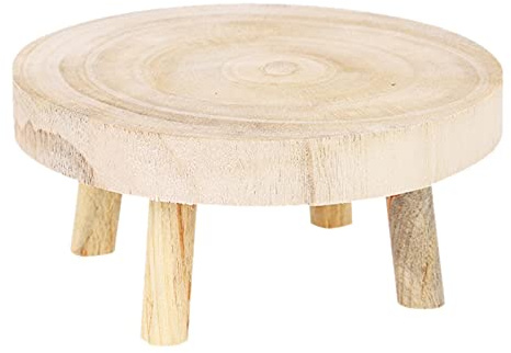 ALEOHALTER Soporte elevador de madera para plantas, taburete redondo de madera, mini taburete de madera, taburete de madera para niños y adultos, decoración interior y exterior