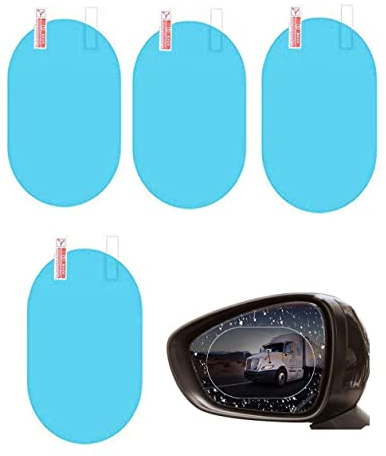 4PCS Rearview mirror waterproof sticker Film de rétroviseur de voiture protecteur anti-buée pour voir le rétroviseur extérieur clairement les jours de pluie pour les voitures Camions Motos