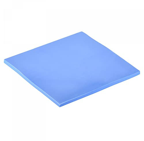 sourcing map Almohadillas de silicona de conducción térmica de calor conductoras 100 x 100 x 4 mm 2W para componentes de relleno de huecos azul