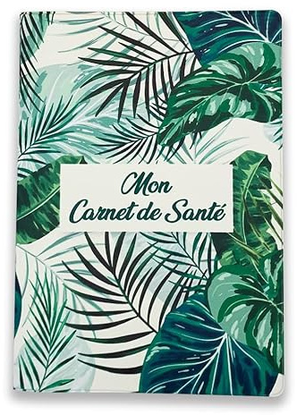 nemau - Protège Carnet de Santé Enfant en Gomme Expansée – Fabriqué en France - Étui Carnet Bébé Enfant Fille ou Garçon Adulte - Idée Cadeau Naissance - Modèle Tropical Vert
