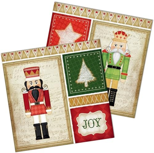 Weihnachten Servietten 50 Stück Nussknacker-Soldat Papierservietten Party Servierten 33 x 33 cm Weihnachtsservietten