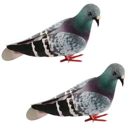 VOANZO 2 Piezas de Decoraciones de Palomas de simulación, Accesorios de fotografía para jardín, Modelos de Palomas para decoración del jardín del hogar, Accesorios de Fondo para fotografía, Figuras