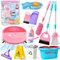 Tacobear Kids Cleaning Set, Pretend Play Cleaning Toys with Electric Robot Vacuum, Mop and Bucket, Broom, Duster, and Accessories, Role Play Toys for 3 4 5 6 Year Old Girls Toddlers